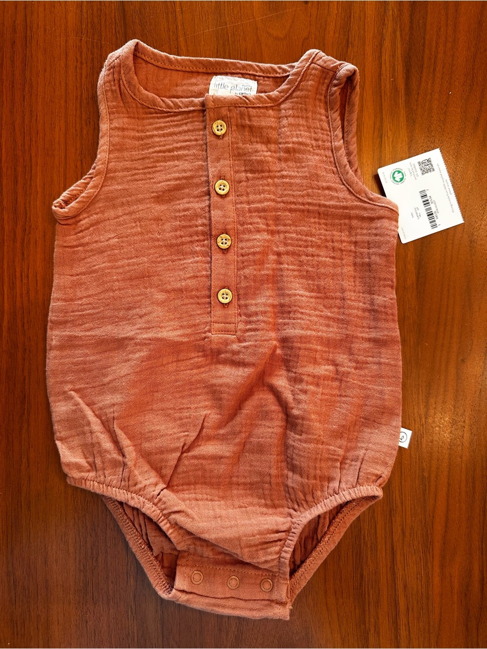NWT organic little planet by carters Rust Sleeveless Baby Romper size 18 months